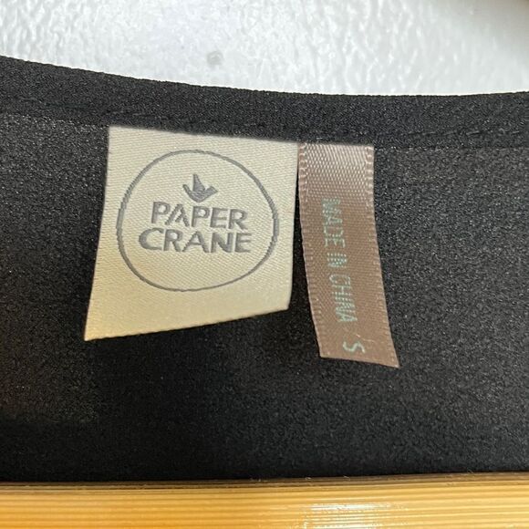 Paper Crane Zip Up Sides Blouse Tank Black Size Small - Picture 5 of 5